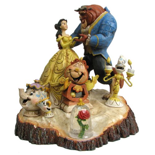 Load image into Gallery viewer, Disney Traditions Beauty and the Beast Carved by Heart Statue
