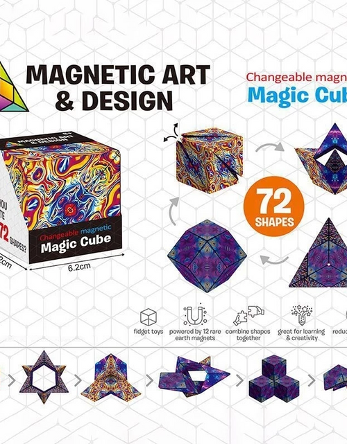 Load image into Gallery viewer, 3D Changeable Magnetic Magic Cube For Kids Puzzle Cube Antistress Toy
